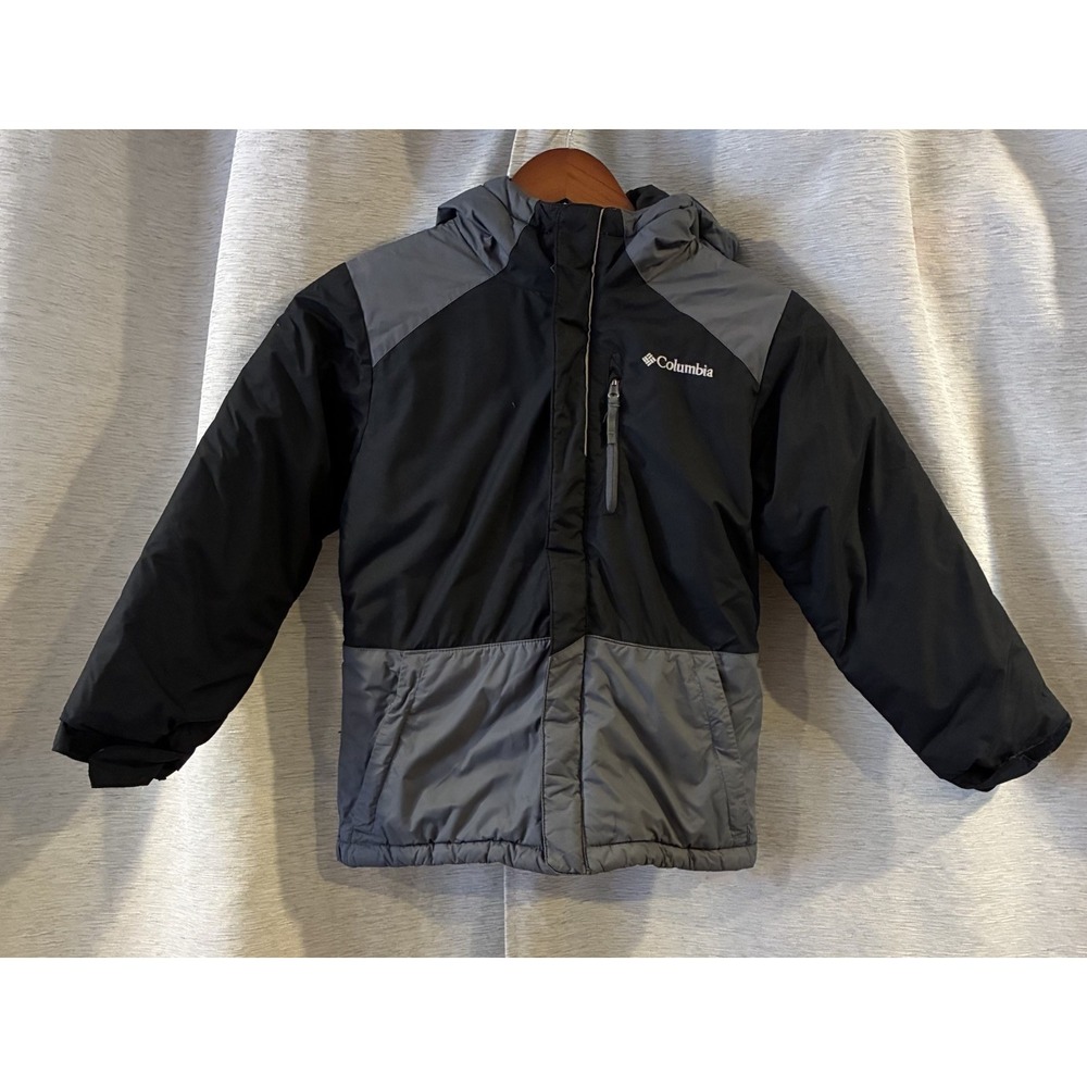 Columbia Big Boys Lightning Lift Jacket Black Graphite Zip Front Size Small
